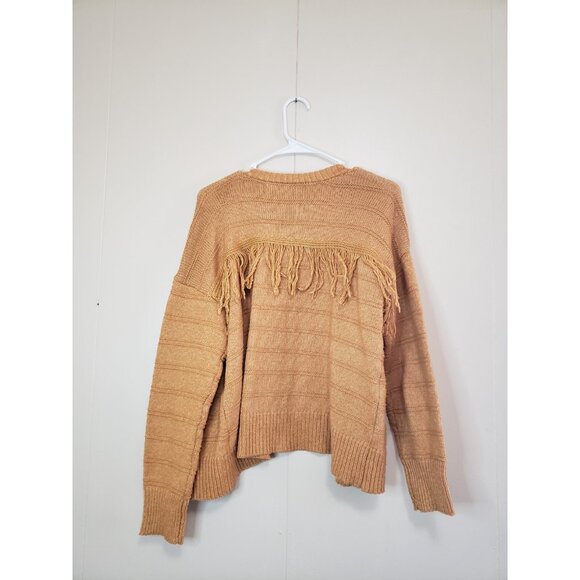 Maurices Women M Cardigan Sweater Fringe Yellow Gold Open Front Office Career - Picture 2 of 6